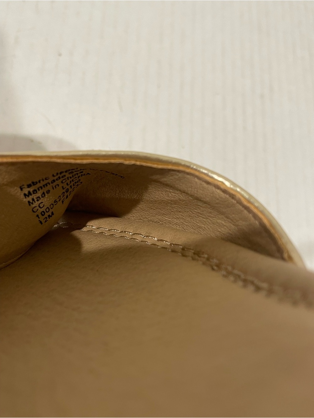 Womens Charter Club Beige Espadrille Wedge Sandals with Gold Ankle Strap Size 12 - Picture 6 of 8
